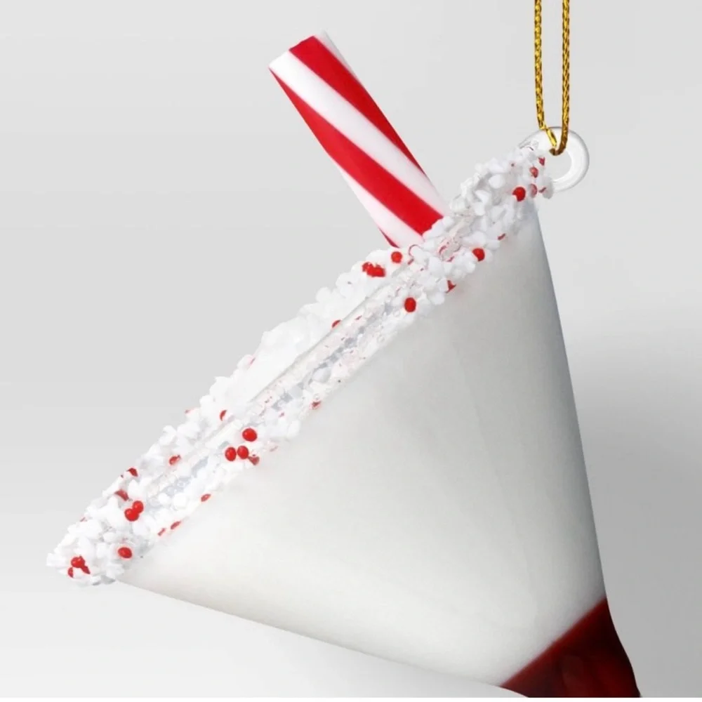 ❤️ PEPPERMINT MARTINI GLASS ORNAMENT NEW